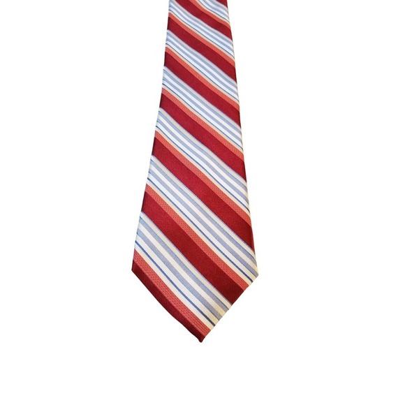 Arrow Mens Necktie Tie Red White Blue Striped Silk Neck Tie Career - Picture 1 of 11
